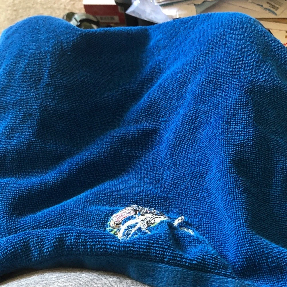 Embroidered Blue hand  Towel with Nautical Design